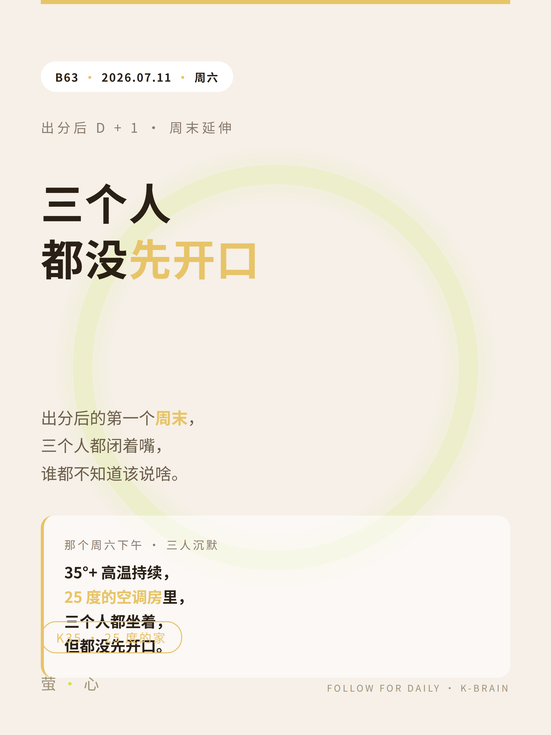 01-cover B63 小红书封面 · 出分后周末 三人沉默