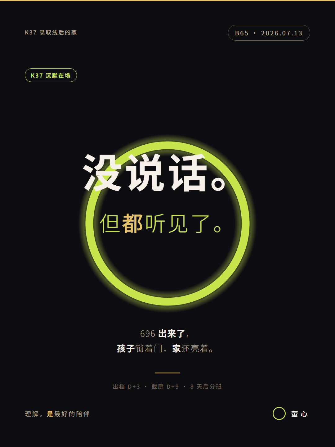 海报 2 — 情绪版（暗底）